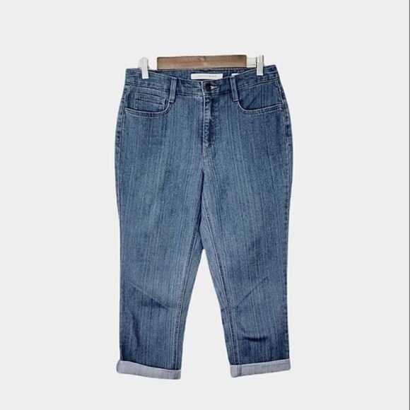 Jones New York Jeans City Cuffed Capri Medium Wash Denim Jeans - Picture 1 of 8